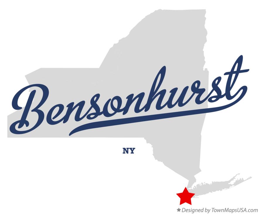 Map of Bensonhurst, NY, New York