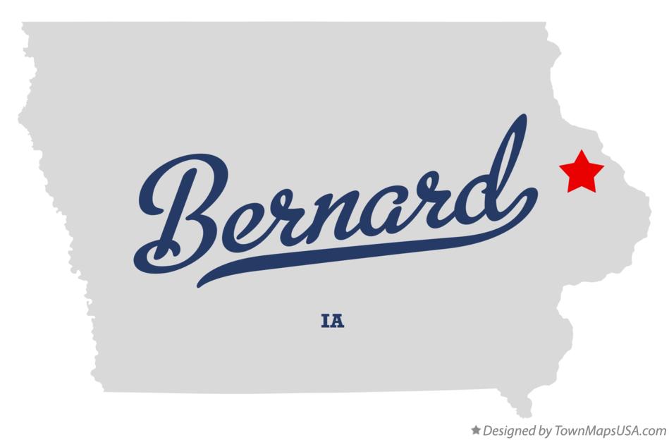 Map of Bernard, IA, Iowa