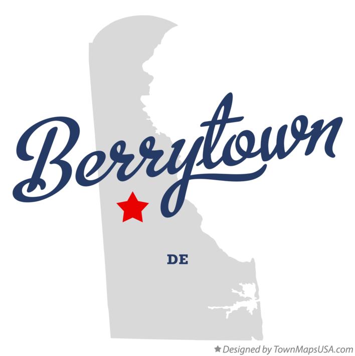 Map of Berrytown, DE, Delaware