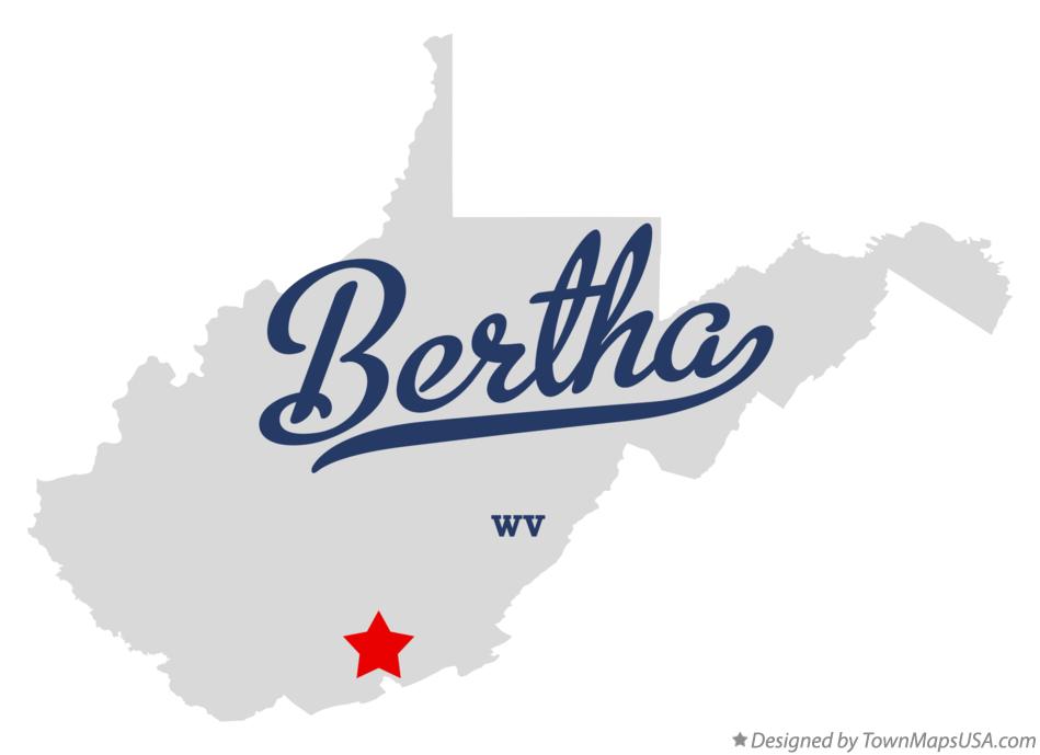 Map of Bertha, WV, West Virginia
