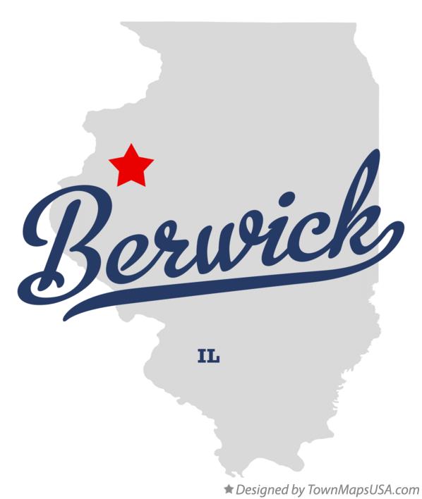 Map of Berwick, IL, Illinois