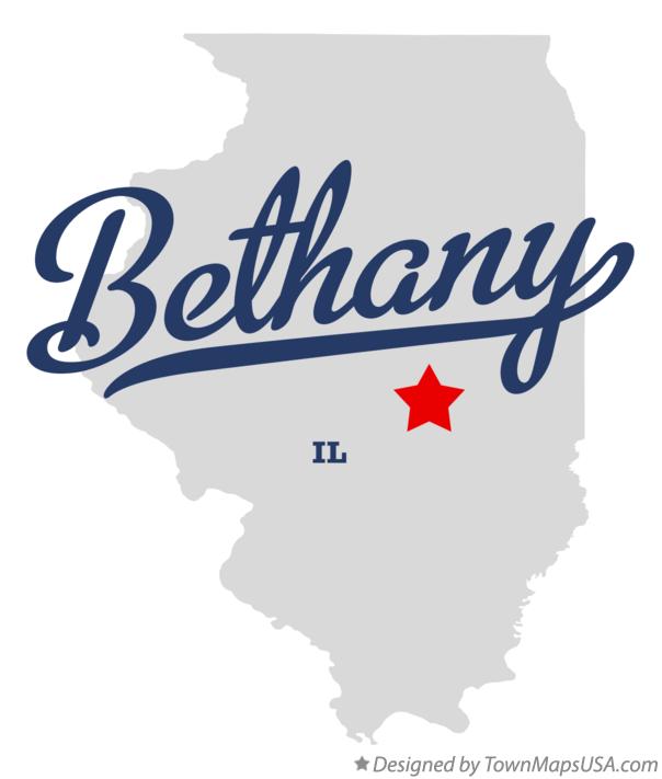 Map of Bethany, IL, Illinois