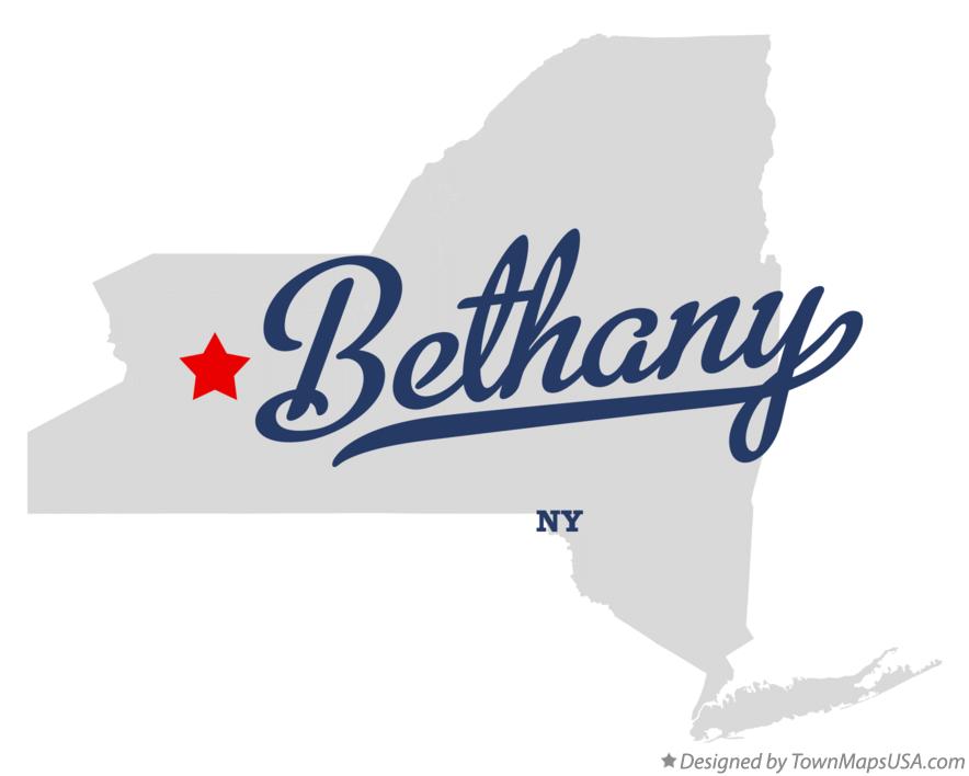 Map of Bethany, NY, New York