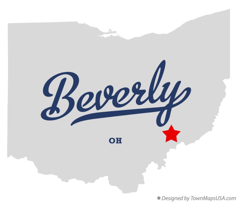 Map of Beverly, OH, Ohio