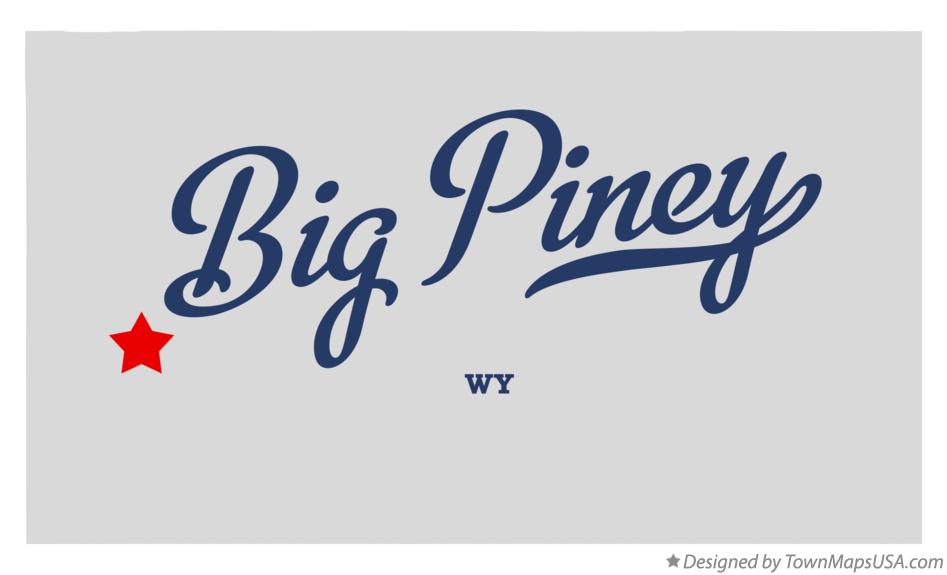 Map of Big Piney, WY, Wyoming