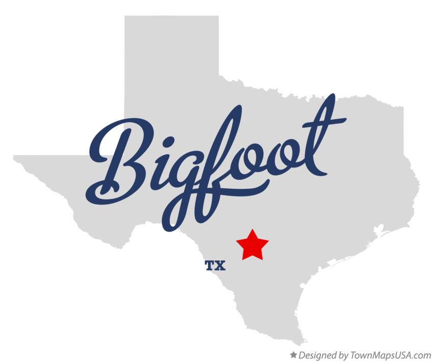Map of Bigfoot, TX, Texas
