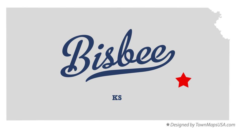 Map of Bisbee, KS, Kansas