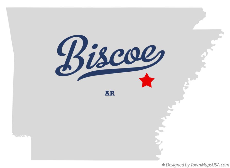 Map of Biscoe, AR, Arkansas
