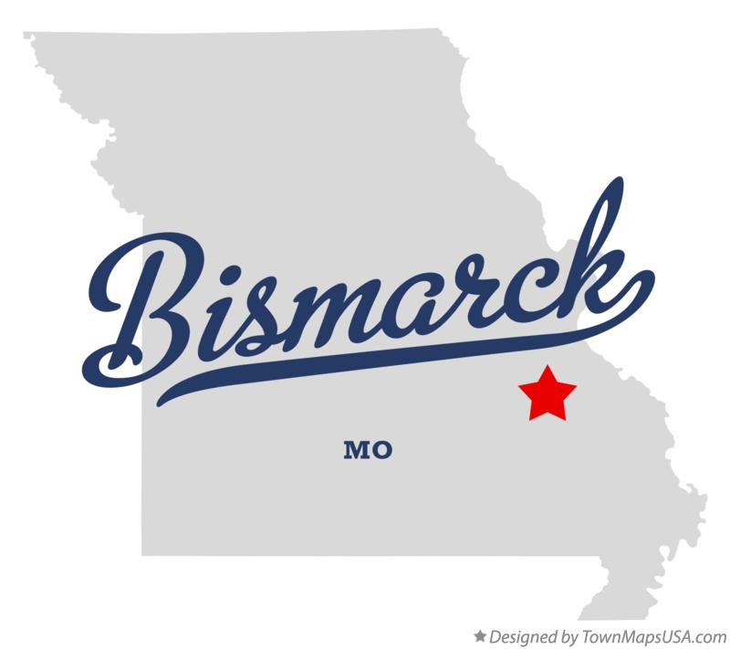 Map of Bismarck, MO, Missouri