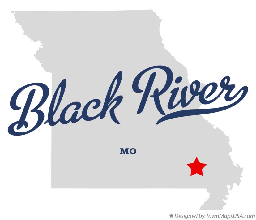 Map of Black River, Wayne County, MO, Missouri
