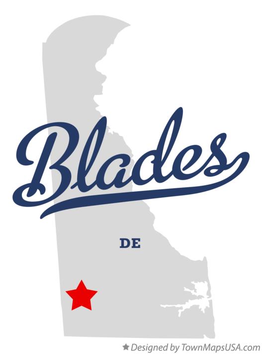 Map of Blades, DE, Delaware