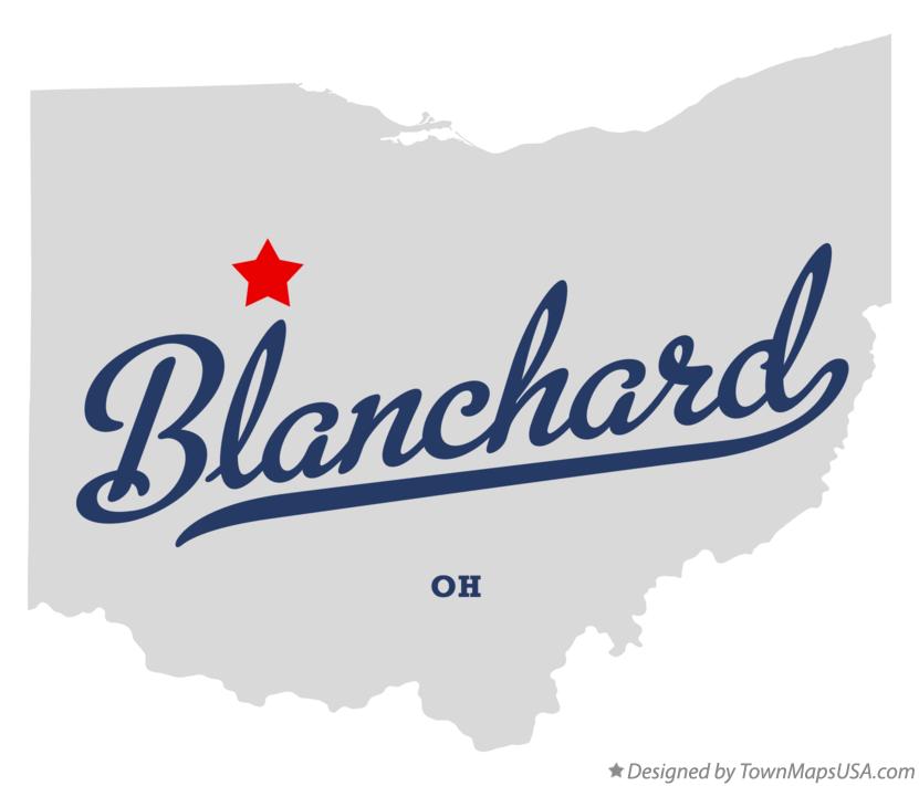 Map of Blanchard, OH, Ohio