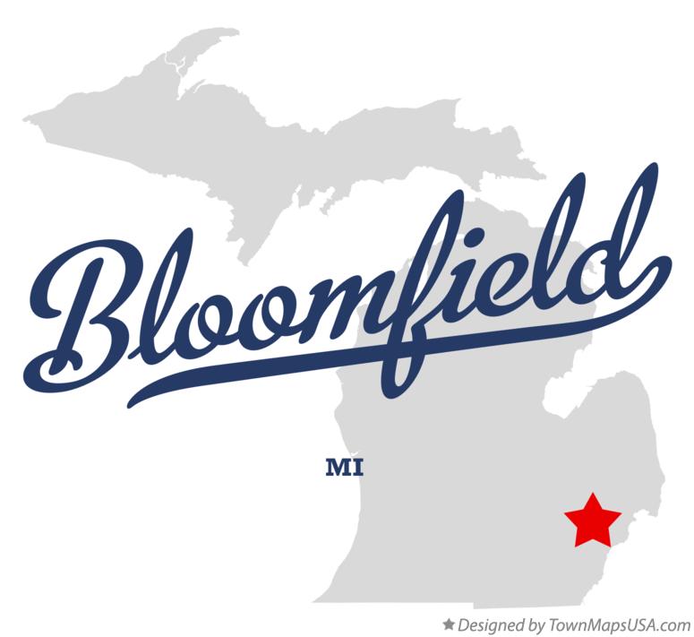 Map of Bloomfield, Oakland County, MI, Michigan