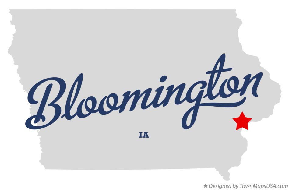 Map of Bloomington, Muscatine County, IA, Iowa