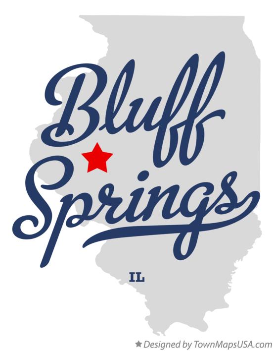 Map of Bluff Springs, IL, Illinois