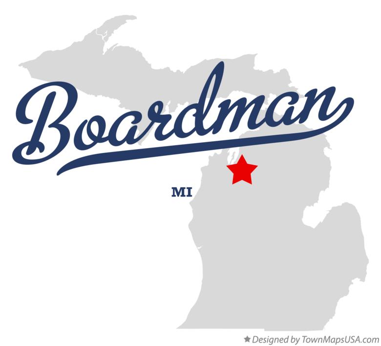 Map of Boardman, MI, Michigan