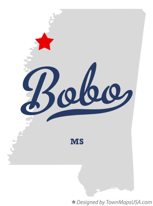 Map of Bobo, MS, Mississippi