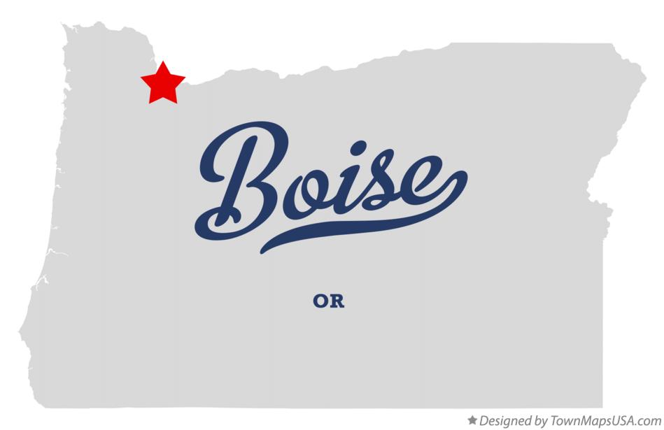 Map of Boise, OR, Oregon