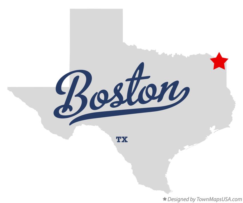 Map of Boston, TX, Texas