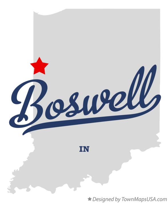 Map of Boswell, IN, Indiana
