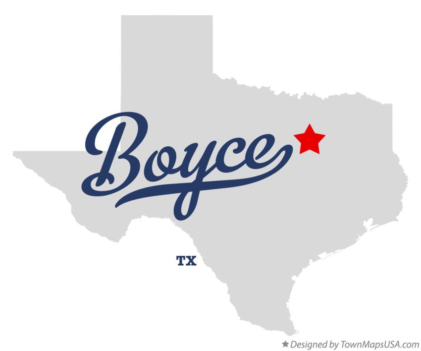 Map of Boyce, TX, Texas