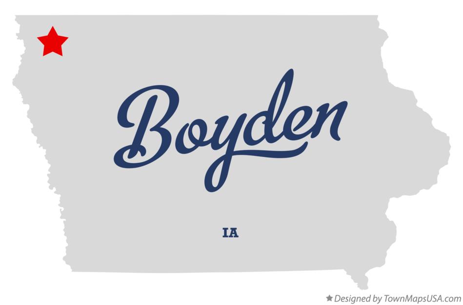 Map of Boyden, IA, Iowa