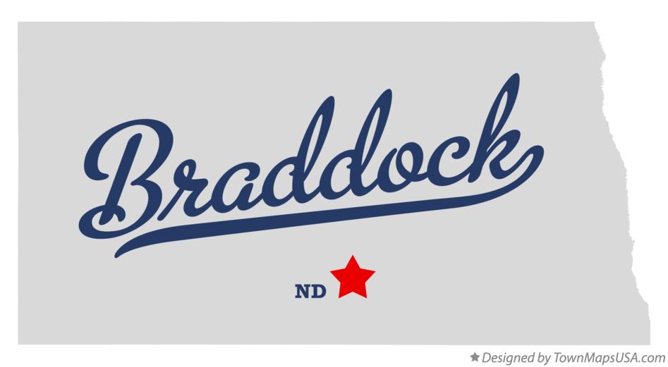 Map of Braddock, ND, North Dakota
