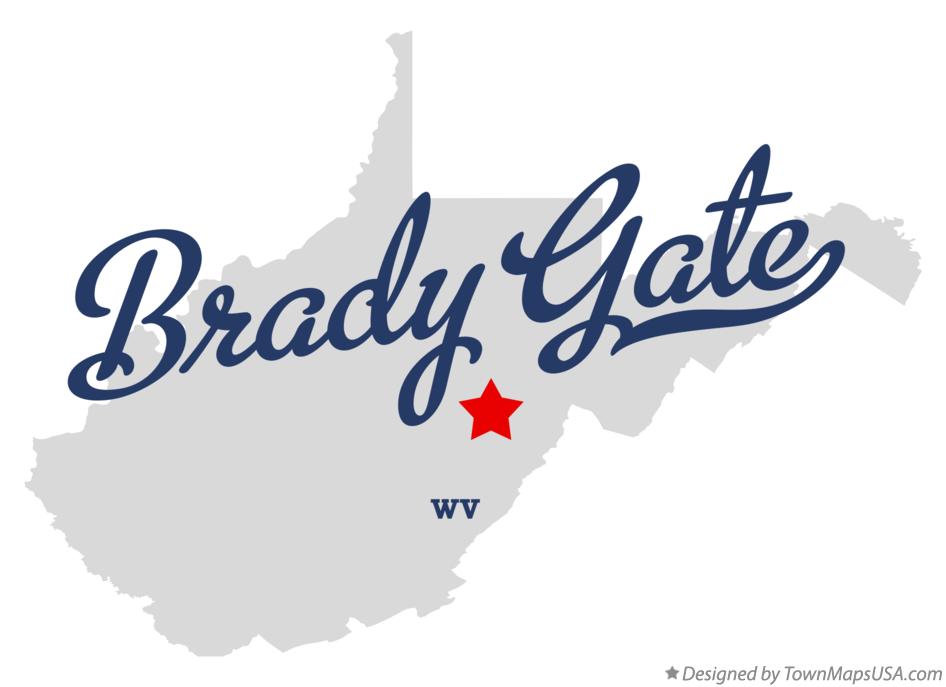 Map of Brady Gate, WV, West Virginia