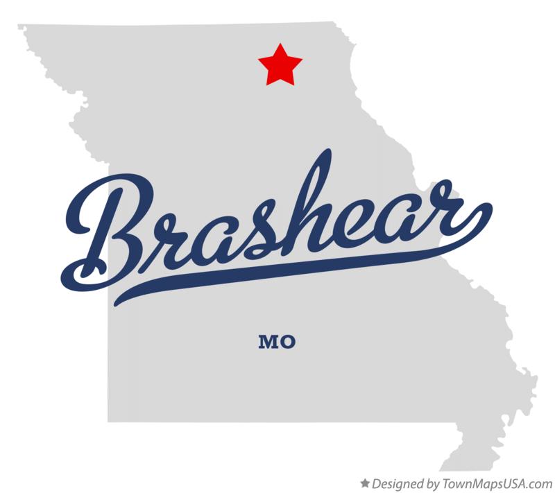 Map of Brashear, MO, Missouri