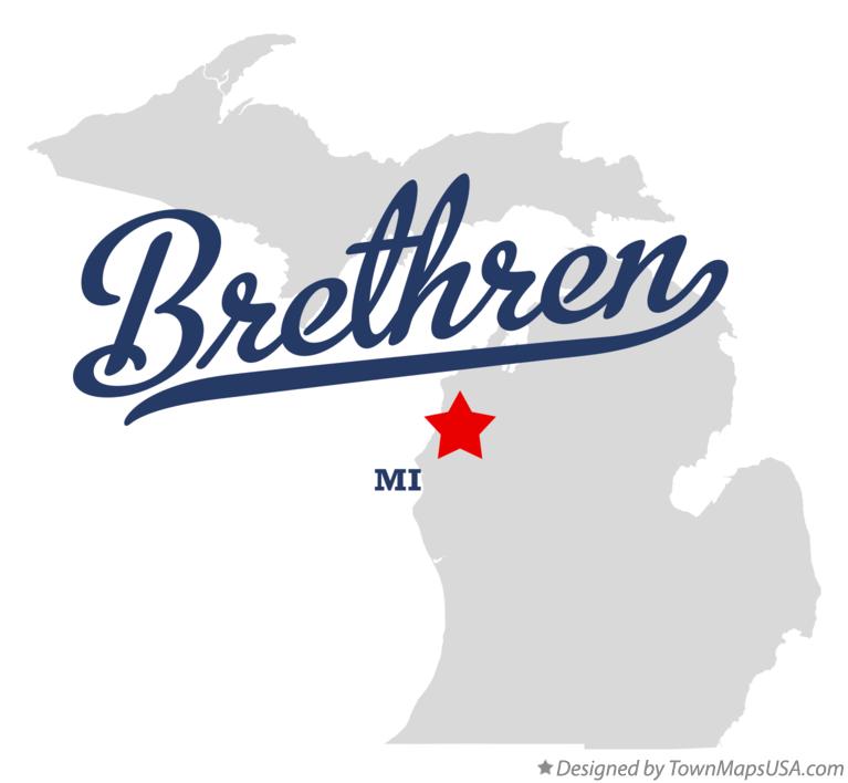 Map of Brethren, MI, Michigan