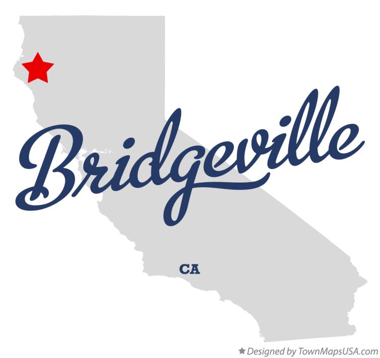 Map of Bridgeville, CA, California