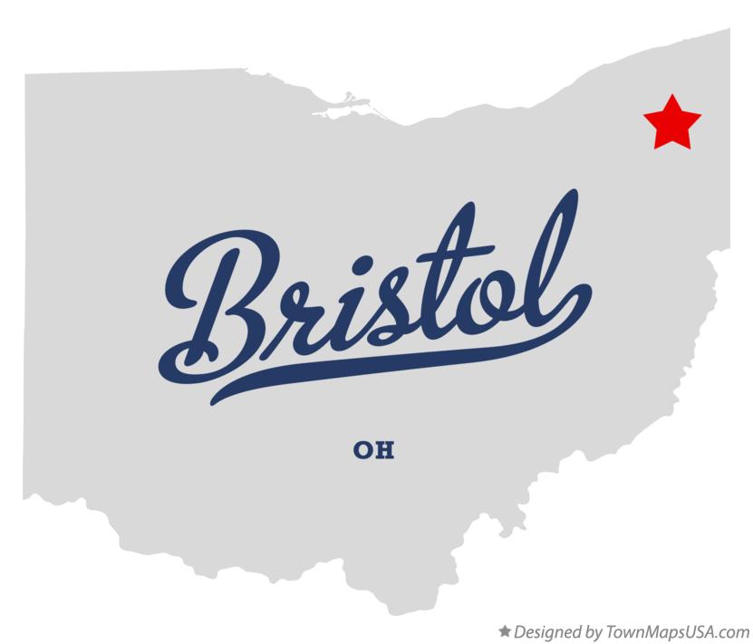 Map of Bristol, Trumbull County, OH, Ohio