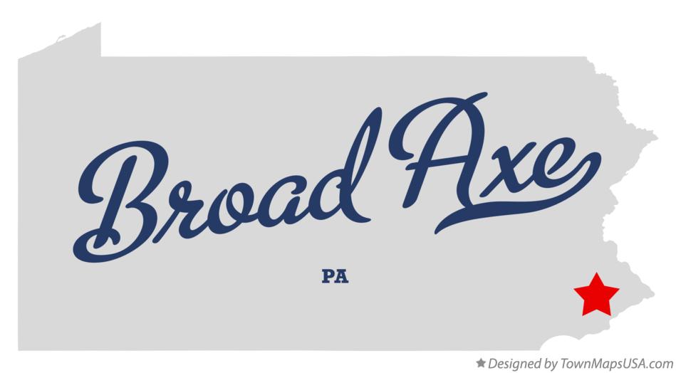 Map of Broad Axe, PA, Pennsylvania