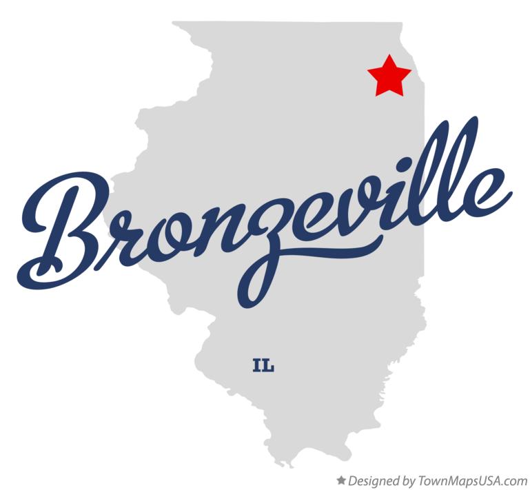 Map of Bronzeville, IL, Illinois