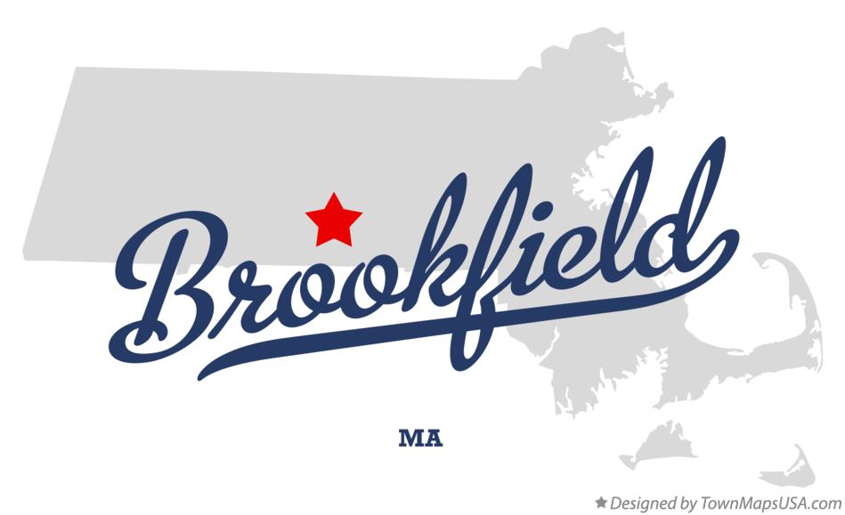 Map of Brookfield, MA, Massachusetts