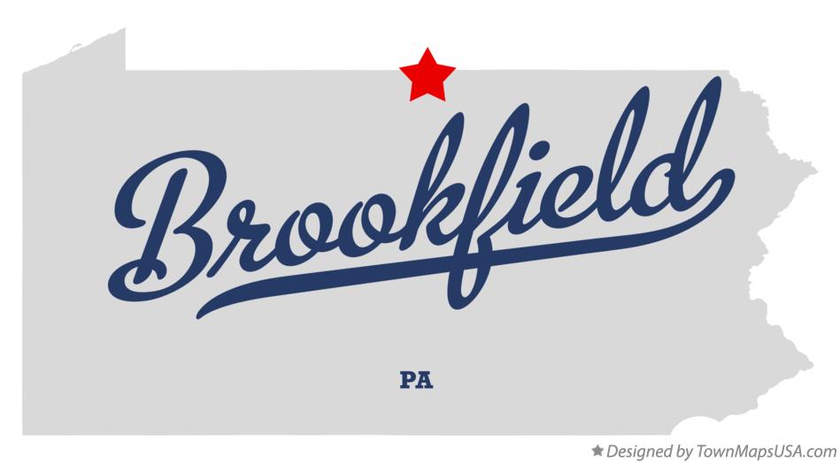 Map of Brookfield, PA, Pennsylvania
