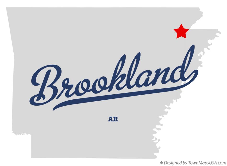 Map of Brookland, AR, Arkansas