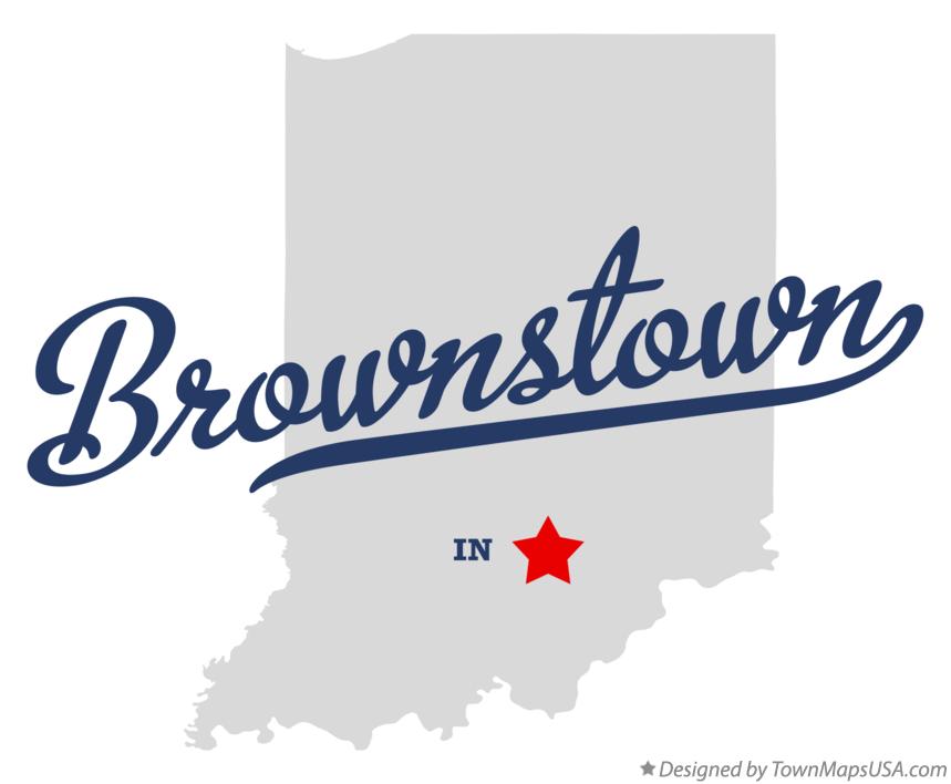 Map of Brownstown, IN, Indiana