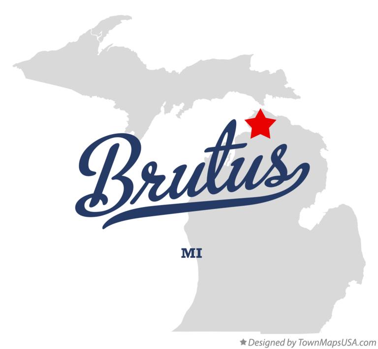 Map of Brutus, MI, Michigan