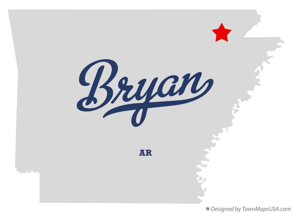 Map of Bryan, Greene County, AR, Arkansas
