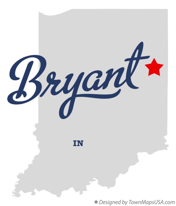 Map of Bryant, IN, Indiana