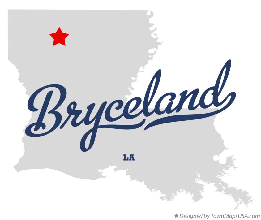 Map of Bryceland, LA, Louisiana