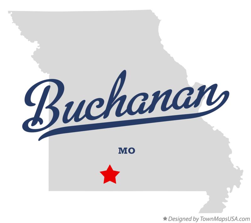 Map of Buchanan, Douglas County, MO, Missouri