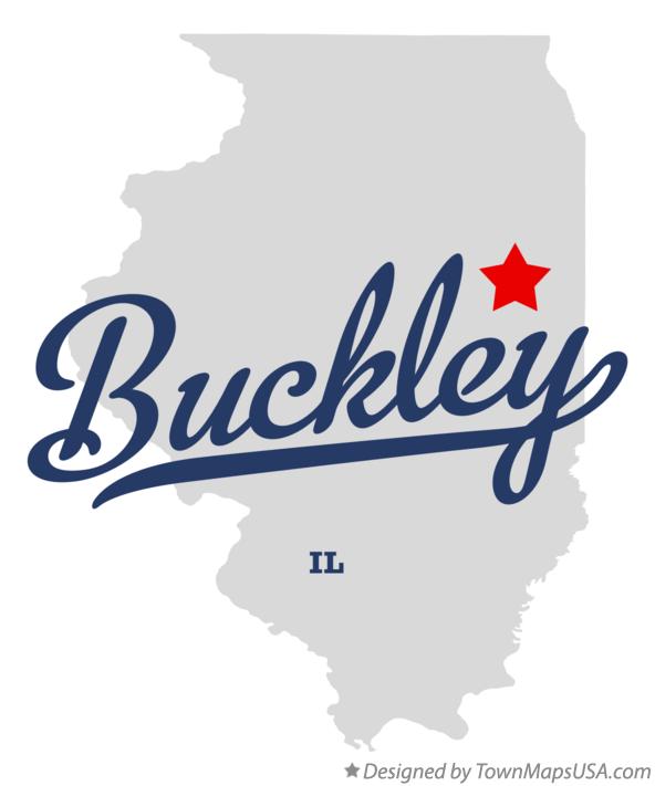 Map of Buckley, IL, Illinois