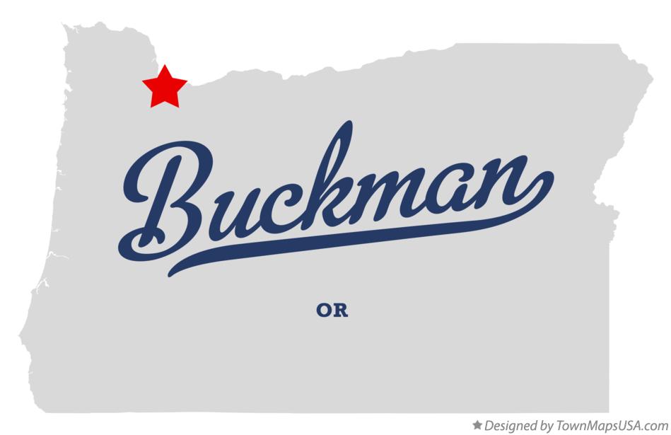 Map of Buckman, OR, Oregon