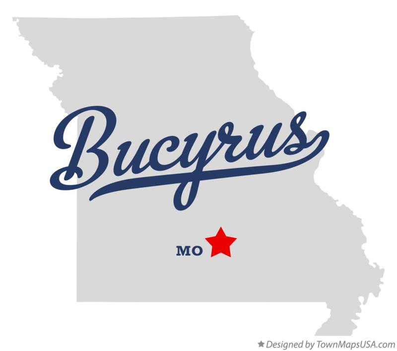 Map of Bucyrus, MO, Missouri