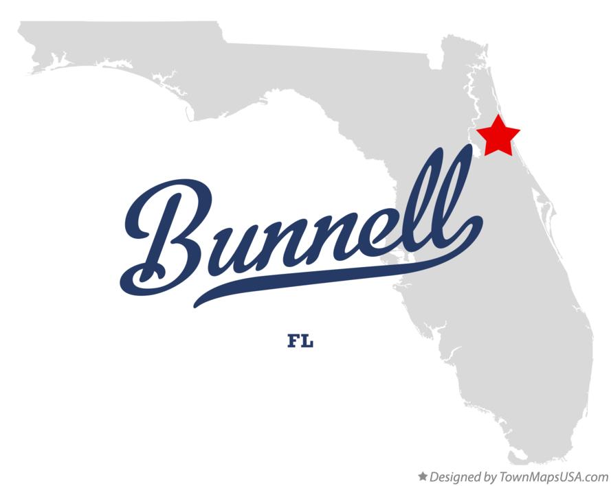 Map of Bunnell, FL, Florida