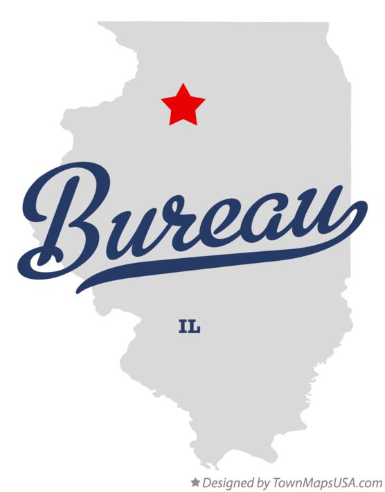 Map of Bureau, IL, Illinois