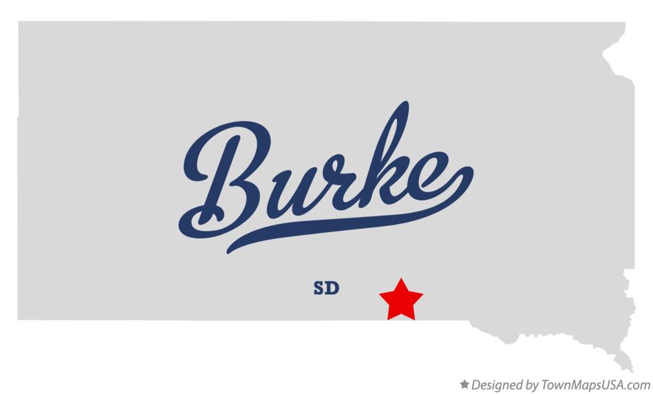 Map of Burke, SD, South Dakota