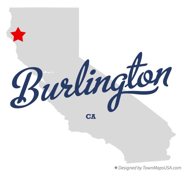 Map of Burlington, CA, California